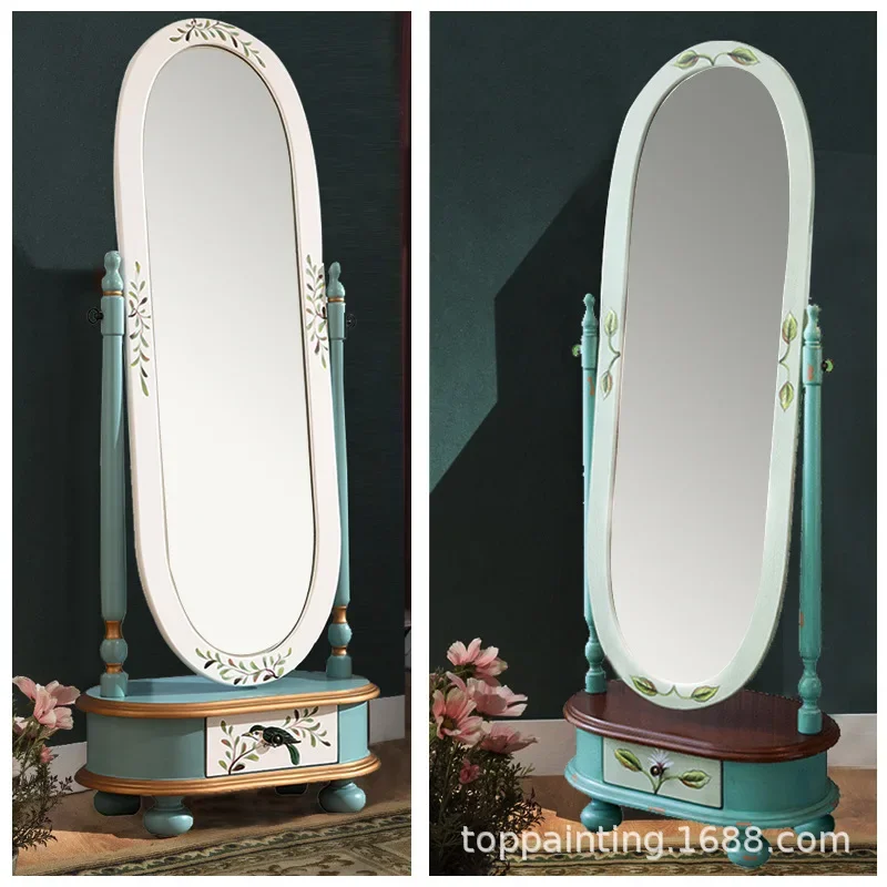 DSA American style full-length mirror body floor fashionable fitting painted storage retro old bedroom