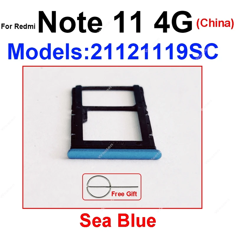 Sim Card Tray For Xiaomi Redmi Note 11 4G China 21121119SC SIM Card Adapter Reader Holder Replacement Parts