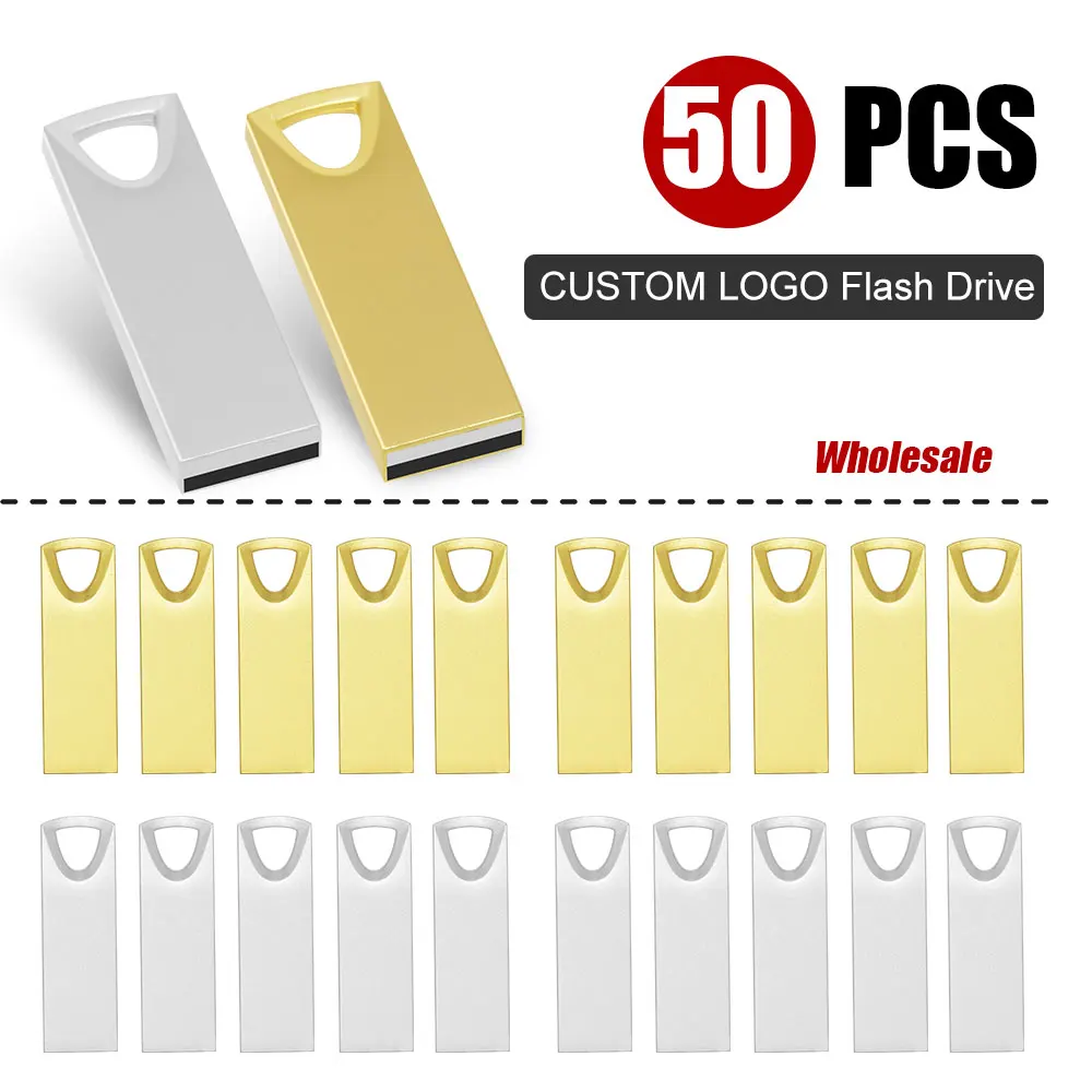 

50 шт./лот, металлический USB-накопитель с бесплатным логотипом, 1 ГБ, 2 ГБ, 4 ГБ, 8 ГБ, 16 ГБ, флэш-накопитель, 32 ГБ, карта памяти, 64 ГБ, подарок компании, U-disk2.0