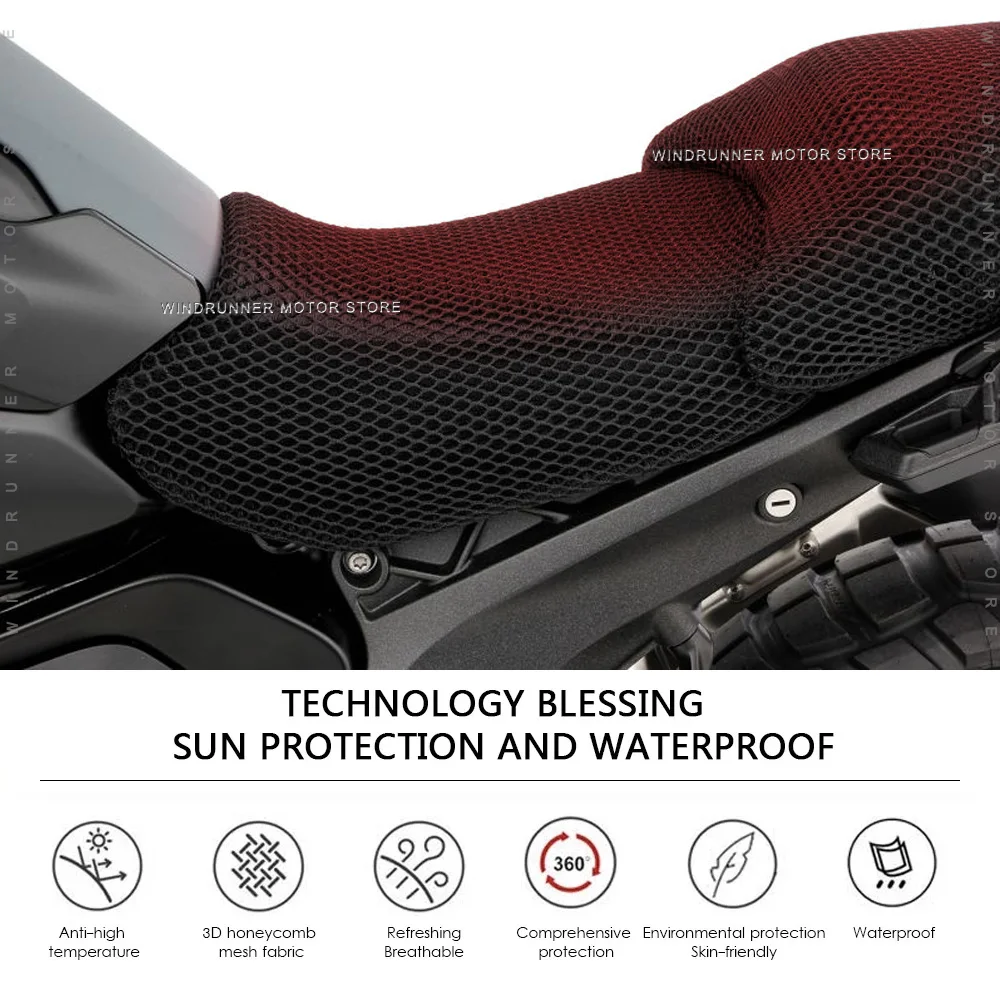 3D Mesh Motocicleta Seat Cover, Assento Respirável Proteção Almofada, BMW R1300GS, R 1300 GS, 24-