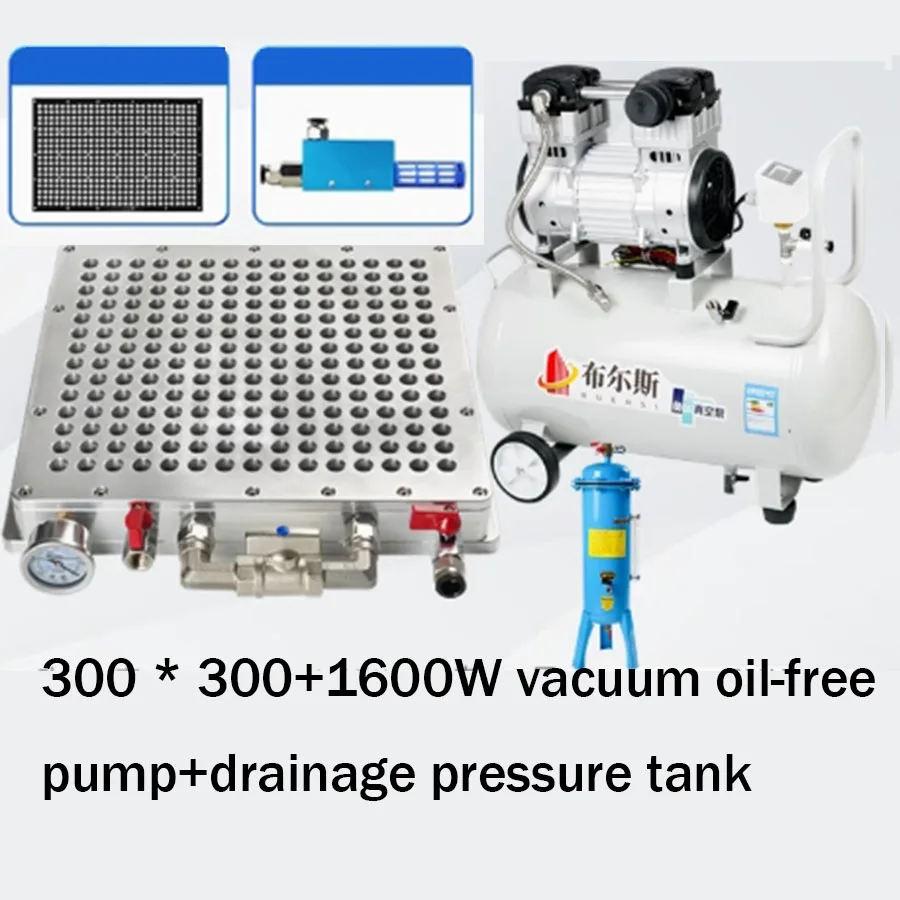 كوب شفاط فراغ مسامي باستخدام الحاسب الآلي الصناعي بدون شريط مانع للتسرب + مضخة خالية من الزيت بقدرة 1600 وات + خزان ضغط الصرف #1