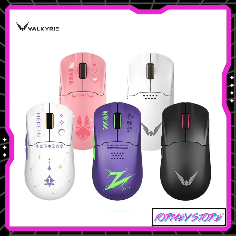 VALKYRIE M1 Tri-Mode Buletooth PAW3395 Sensor Gaming Mouse Wireless RGB Charging Base Ergonomic Customize Mouse PC Accessories