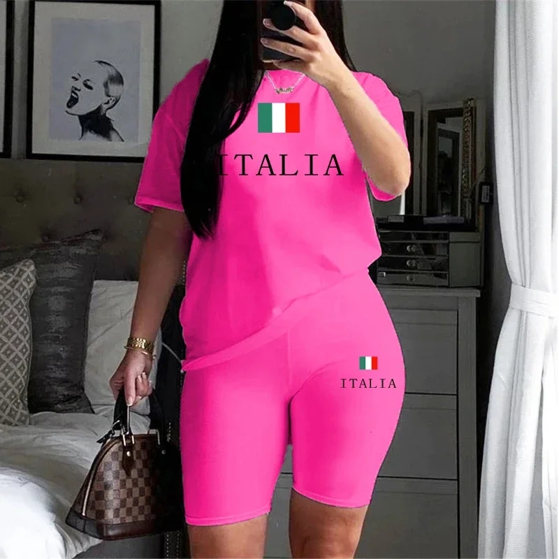 

Womens Tracksuit Casual O-Neck T-shirt Shorts 2 Pcs Set Outdoor Fitness Sports Jogging Clothing Summer Best Seller Short Outfits