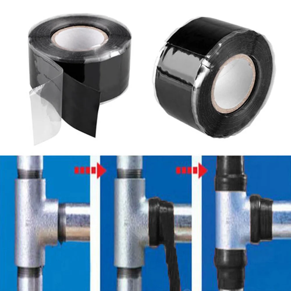 Adesivo isolante per riparazione rapido a prova di perdite per tubi dell'acqua con nastro in silicone impermeabile in PVC super resistente