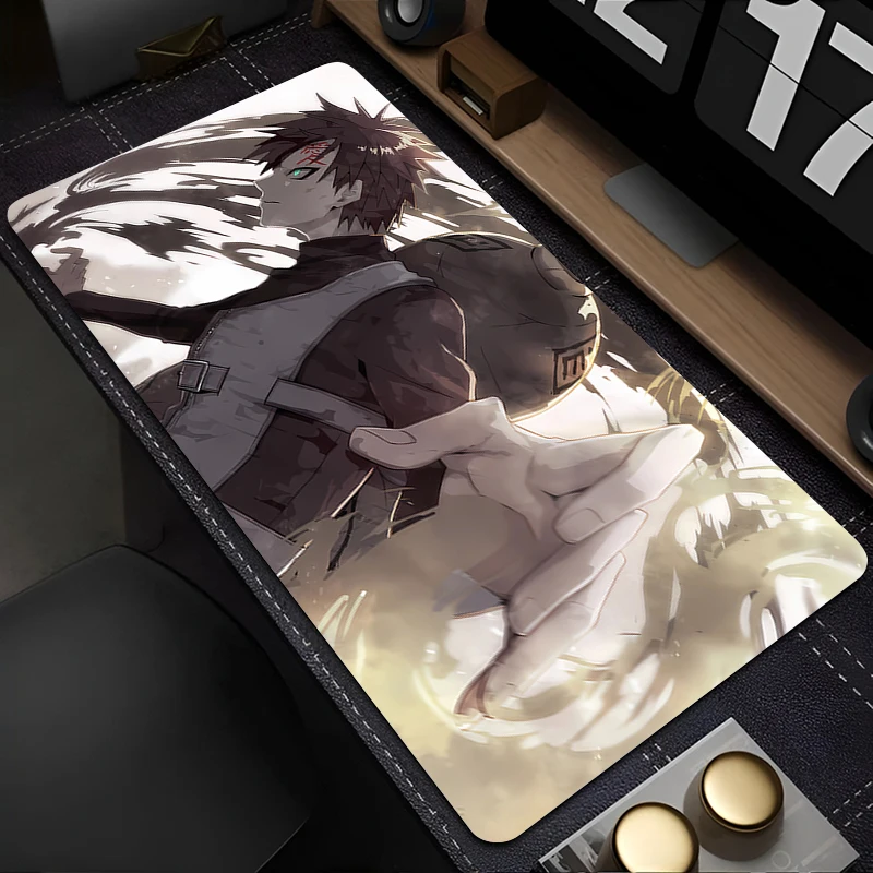 

90x40cm Mouse Pad Naruto Gaara Anime Carpe Large PC Game Computer Mausepad Varmilo Keyboard Gaming Accessories Extended Desk Mat