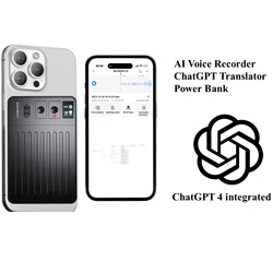 ChatGPT-4 aiパワーミニボイスレコーダー、リアルタイム翻訳デバイス、電話充電、無料翻訳者、インテリジェント翻訳者、翻訳者