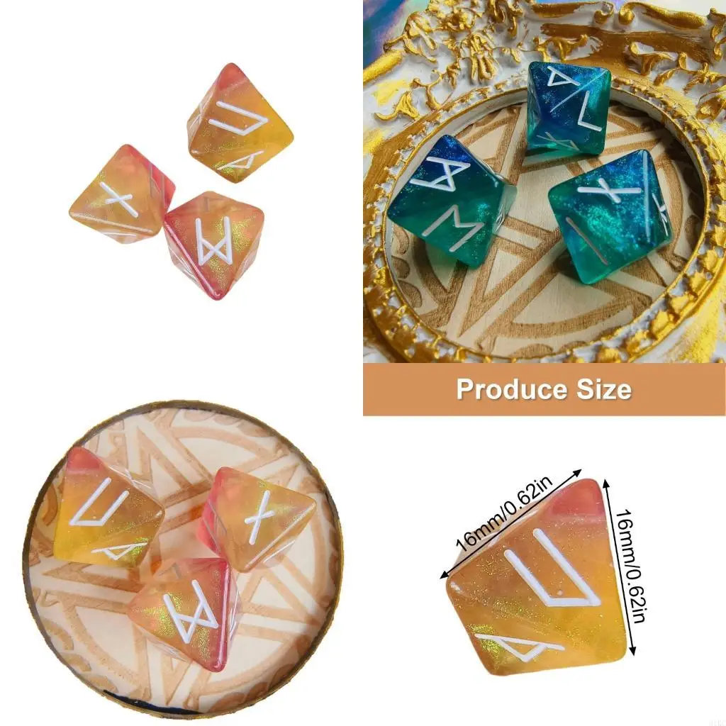 

3pcs Mystical Divination Dices 8-Sided Astrologys Learning Prediction Dices