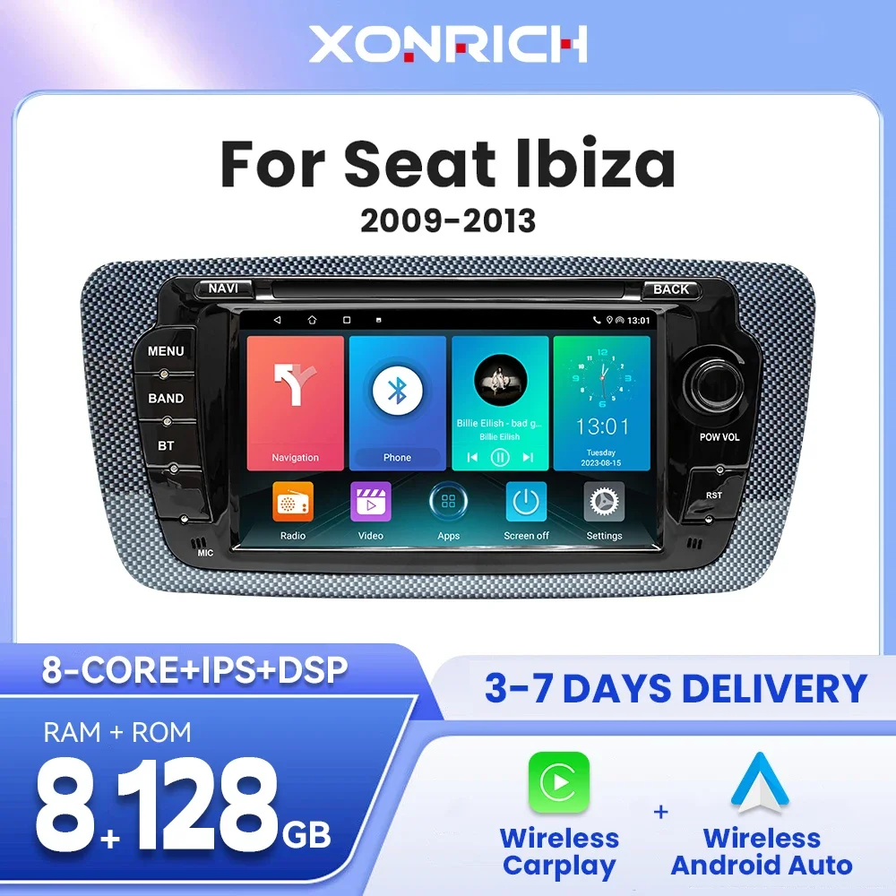 128GB kabelloses Carplay Android 14 Autoradio-Navigation für Sitz ibiza 6j mk4 sport coupé ecomotive