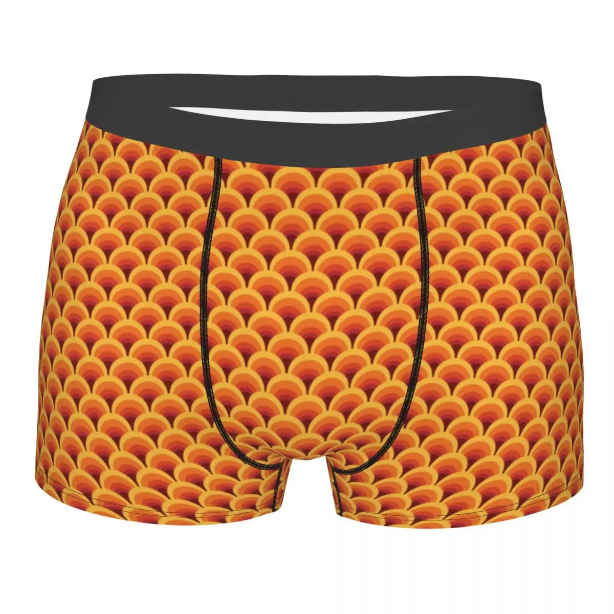 Custom Orange Wave Gradient Retro Pattern Boxer Shorts For Men 3D Print Underwear Panties Briefs Soft Underpants