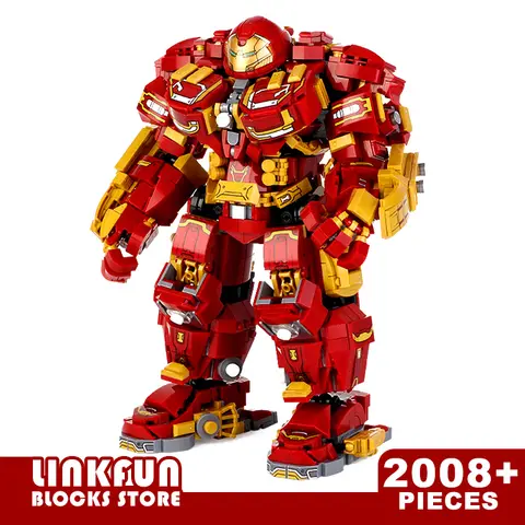 Marvel yapı taşları 2008 adet Avengers demir adam süper kahramanlar oyuncaklar tuğla modeli Hulkbuster Mecha Robot hediyeler erkekler için yetişkin