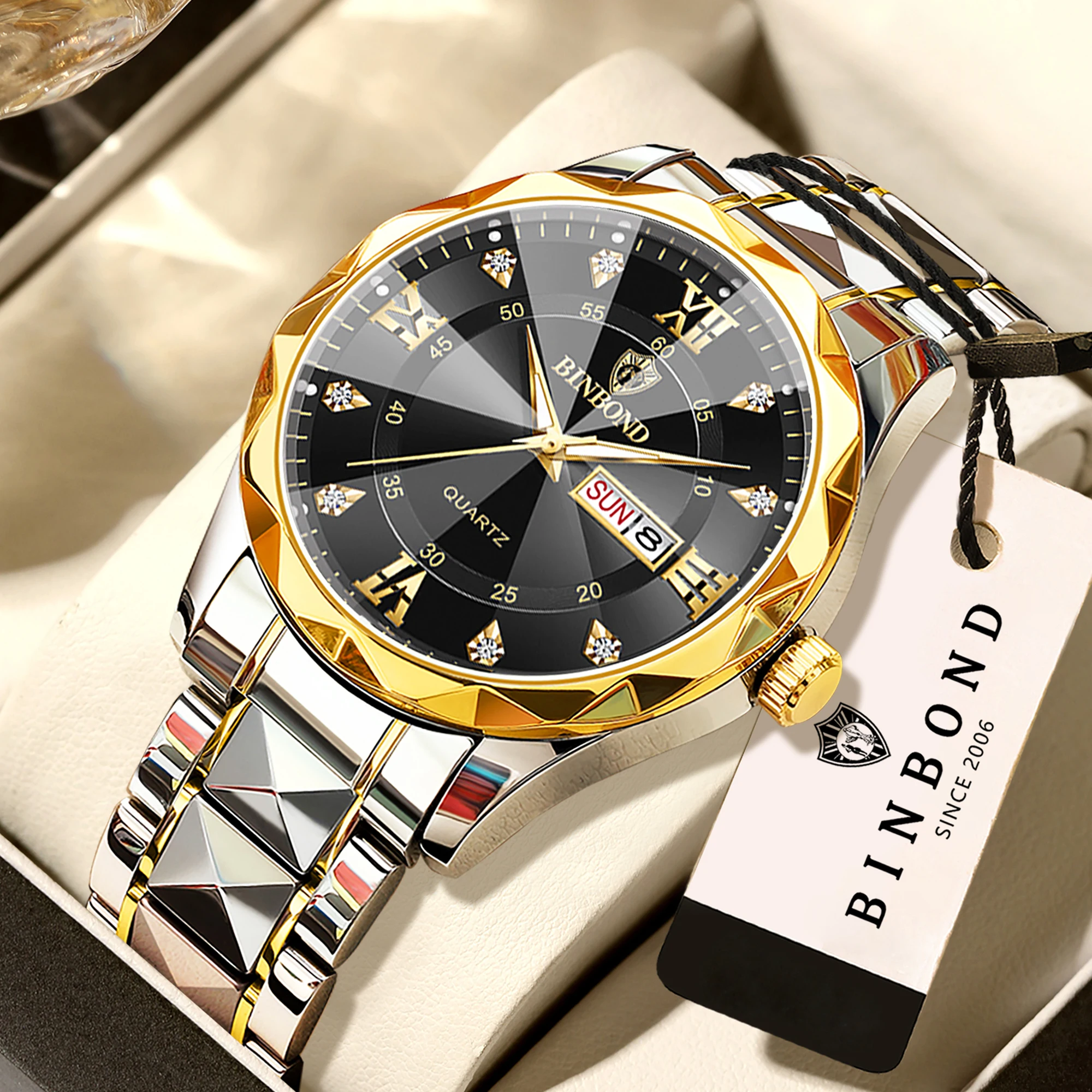 Men's Original Waterproof Quartz Watch with Week Display