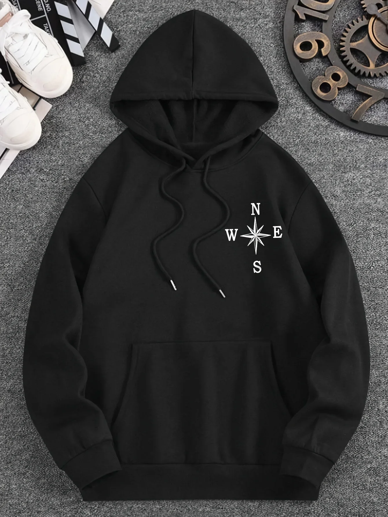 Unisex classic trendy streetwear long-sleeved hoodie with spider print a winter essential Loose and comfortable