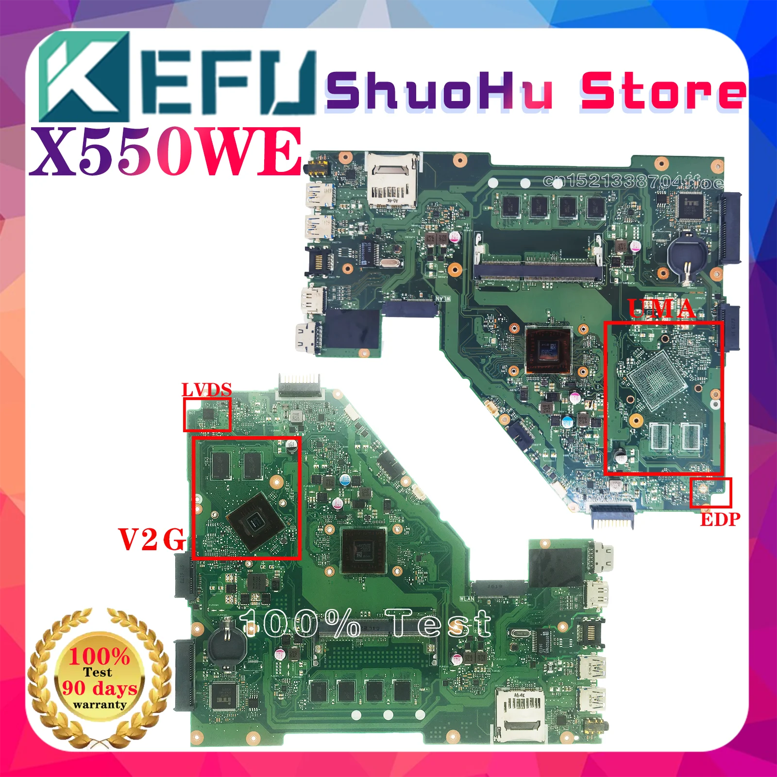 KEFU X550WA X552WE Mainboard For ASUS X550WAK X550WE X550W D552W 