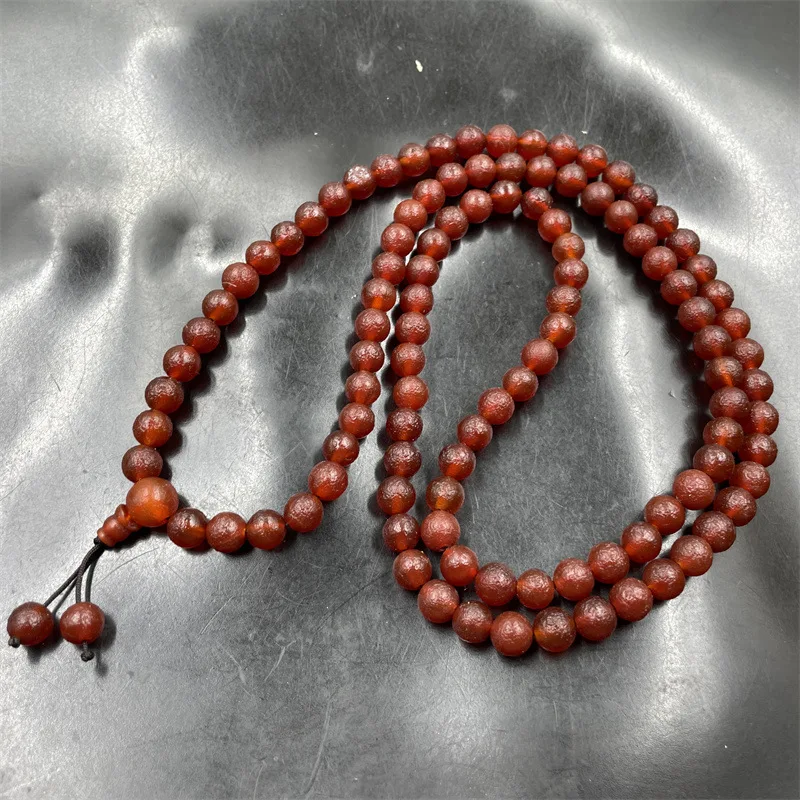 

8mm 108 matte frosted red agate beads prayer beads sweater chain necklace bracelet fashionable temperament