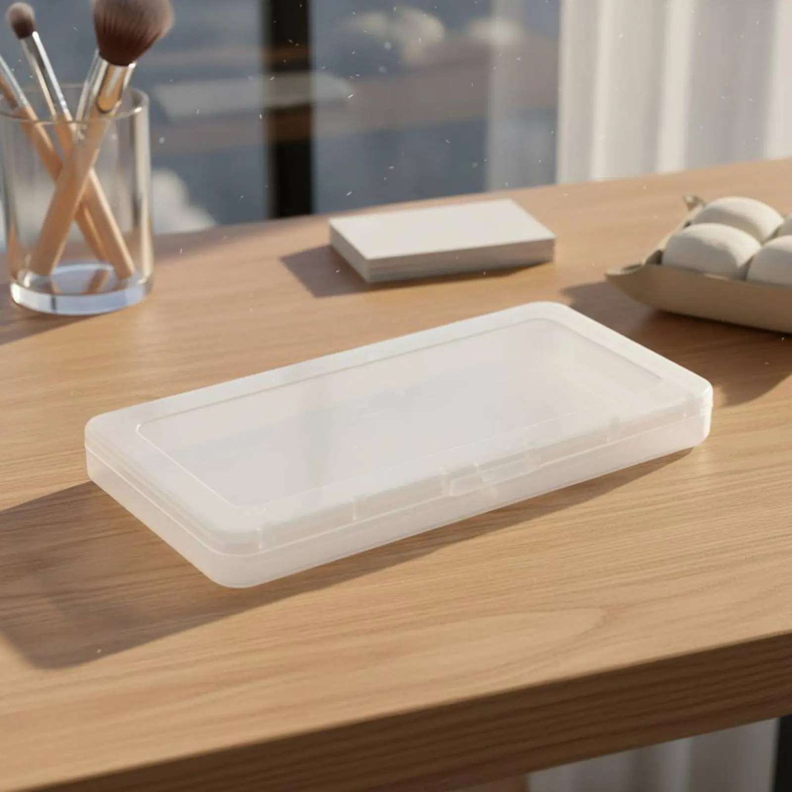 Clear Plastic Box with Lid See-Through Design Plastic Sample Box Small Rectangular Storage Case Lightweight for Nail Technicians