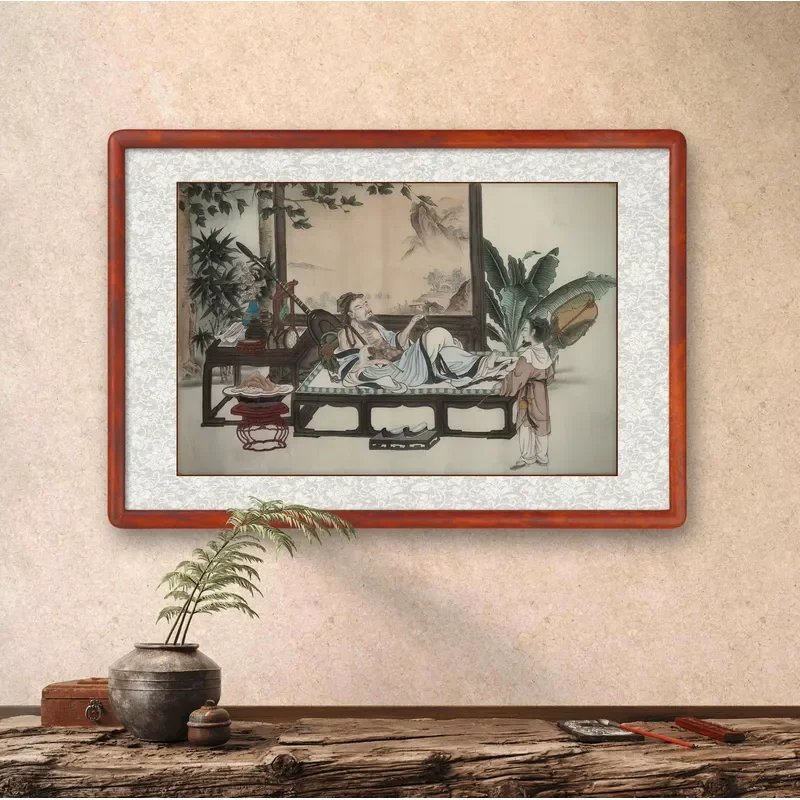 100% Hand-painted Ancient Chinese Scholar Silk Painting 50x75cm Traditional Oriental Figure Wall Art for Home Gallery Decor