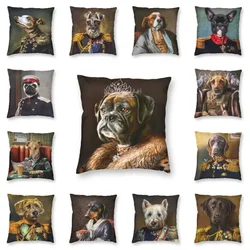 Boxer Dog Portrait Pillow Case Decor Home Cute Regal Pet Army Cushions for Sofa Square Pillowcase