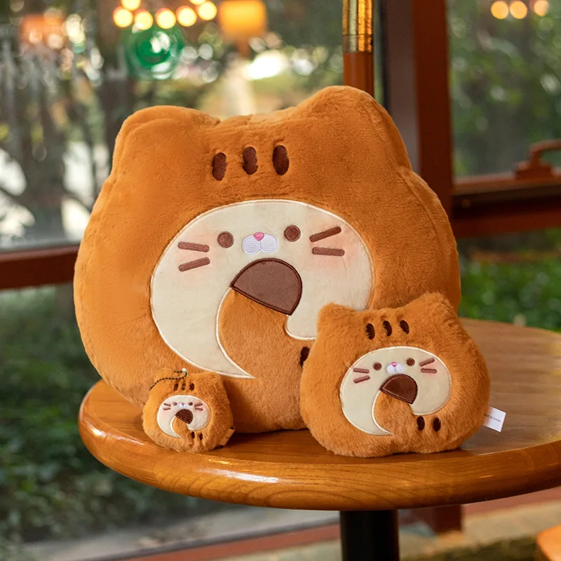 Butter Biscuit Cat Tiger Skin Cat Roll Doll INS Style Cute Butter Biscuit Cat Plush Toy Keychain Pillow Kid Toy Birthday Gift