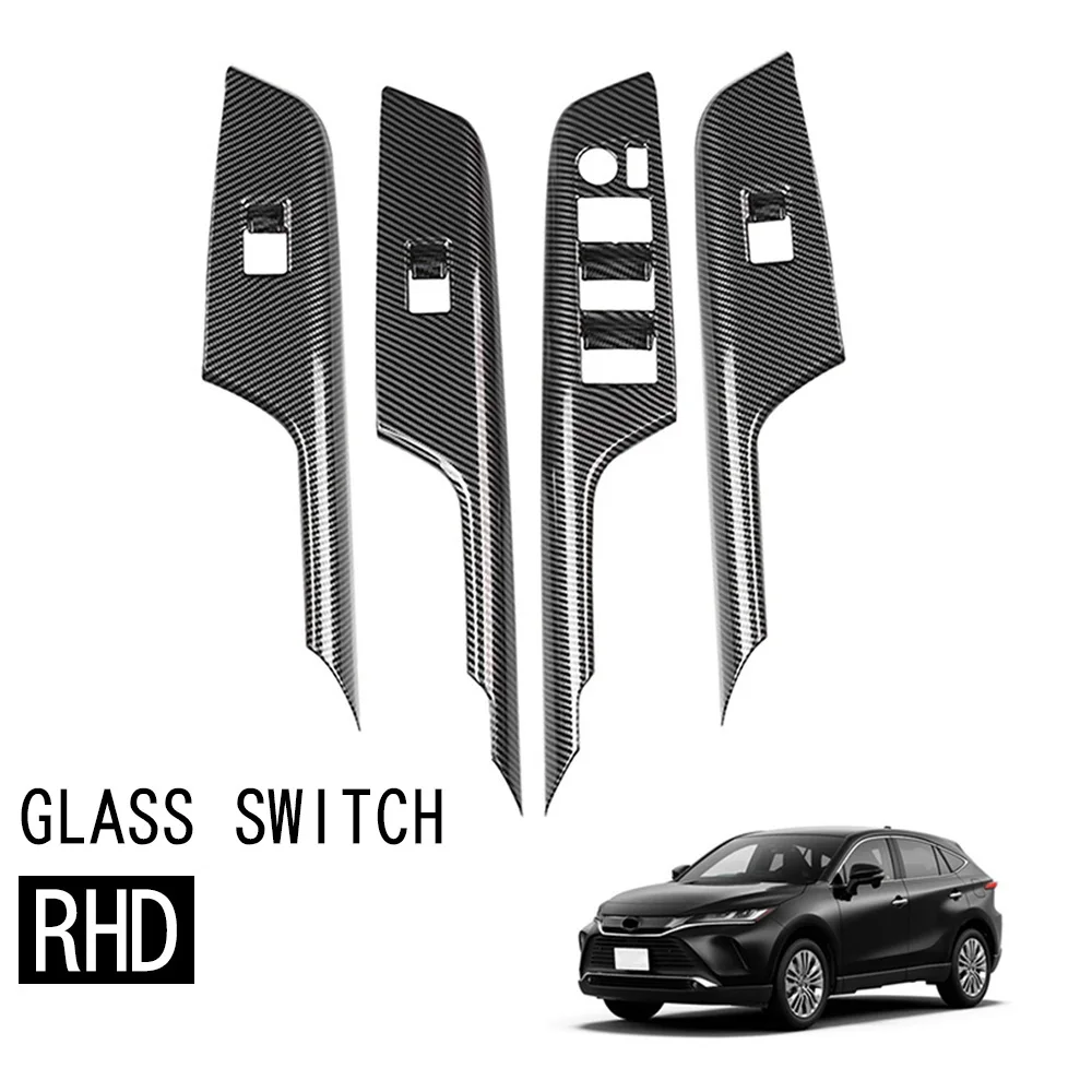 Car Window Glass Lift Panel Glass Window Lift Switch Decorative Cover for Toyota Harrier 2020 Right-Hand