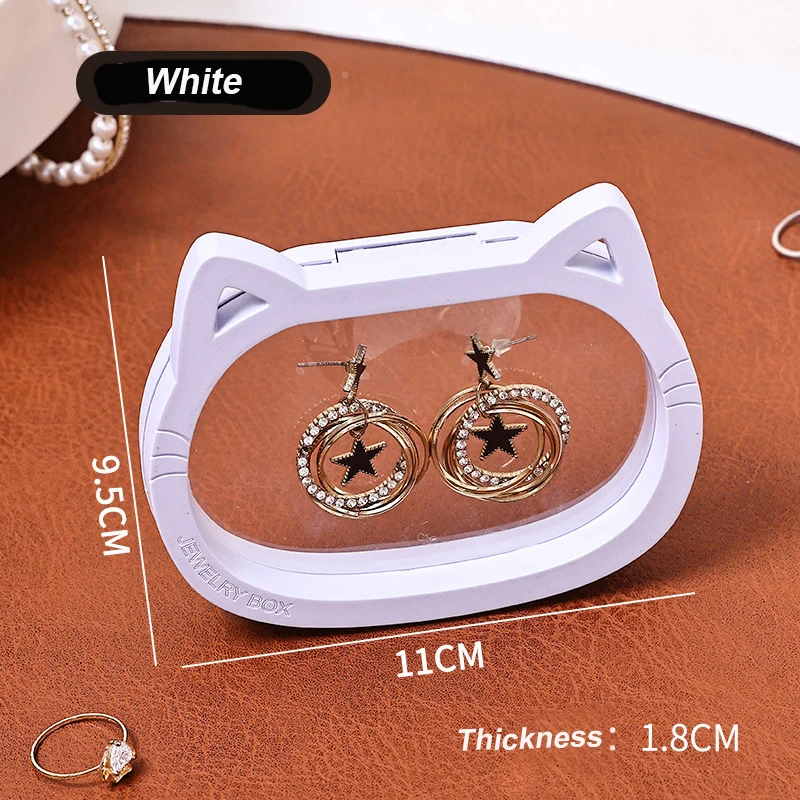 10PCS Clear PE Cat Floating Jewelry Box Elastic Display Organizer for Rings Earrings Accessories Storage Case Small Business