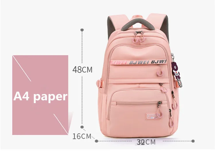 High School Bags for Teenage Girls Large Nylon Women Waterproof School Backpack Female Laptop Backpack Student Bookbag Black