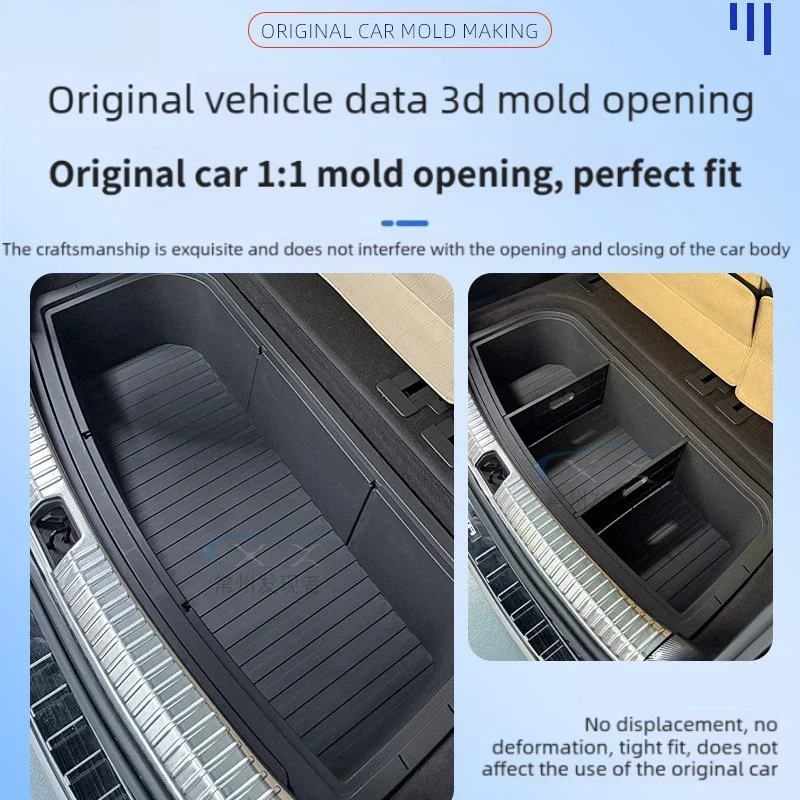 For Denza D9 2026 Car Trunk Storage Box Rear Boot Large‑Capacity Sundries Organizer Case Car Stowing Tidying Modification