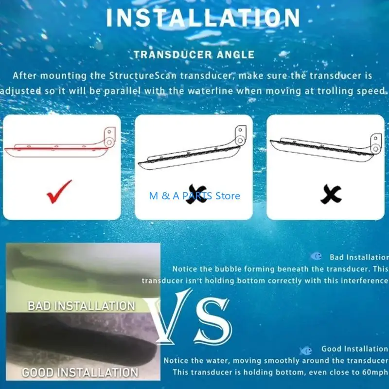 

U1JF For TotalScan 000-12603-001 Transducer Skimmer Mounting Bracket Transom Support