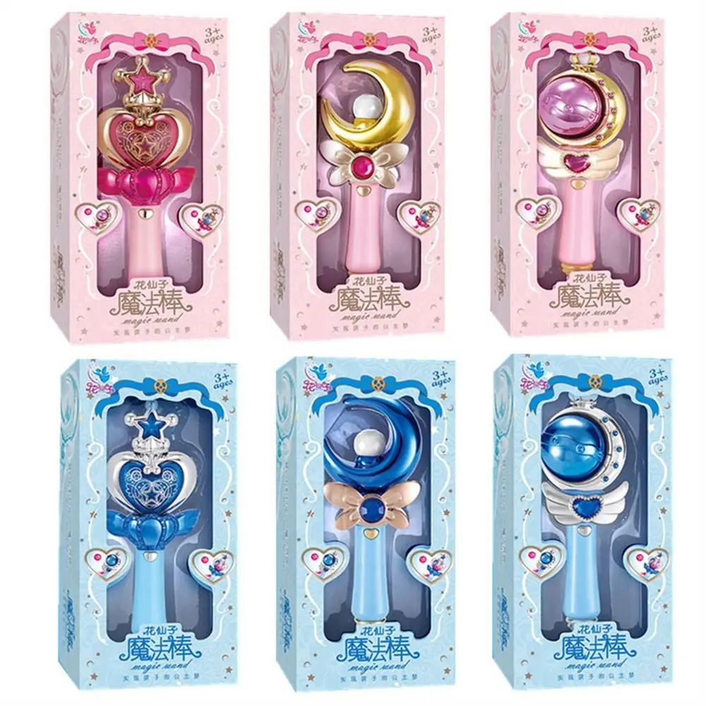 Bacchetta Magica LED per Bambine, Bacchetta da Principessa con Musica, Bacchetta Luminosa da Fata Lunare, Bastoncino Luminoso Cartoon, Accessori per Feste