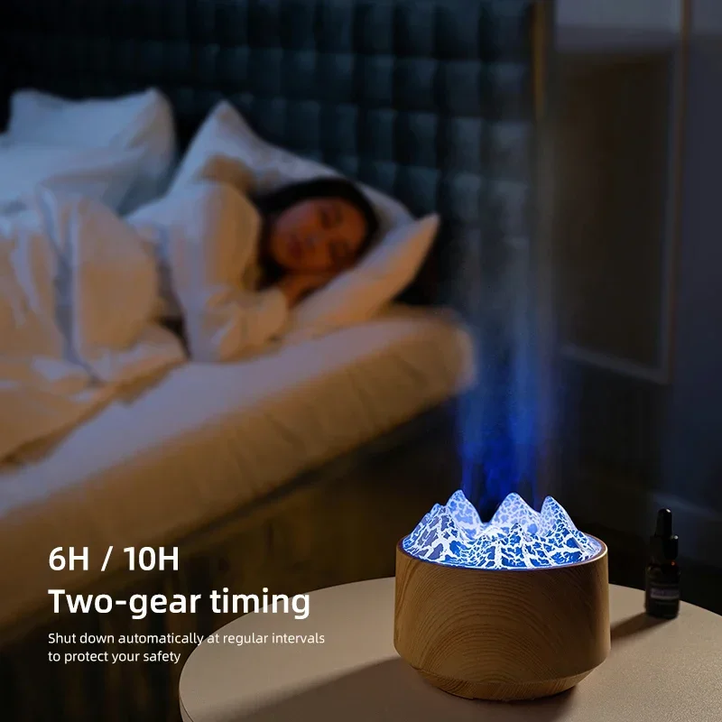 

Volcano Remote Control Humidifier for Home Bedroom Large Fog Output Spray Desktop Atmosphere Lamp Essential Oil Diffuser Machine
