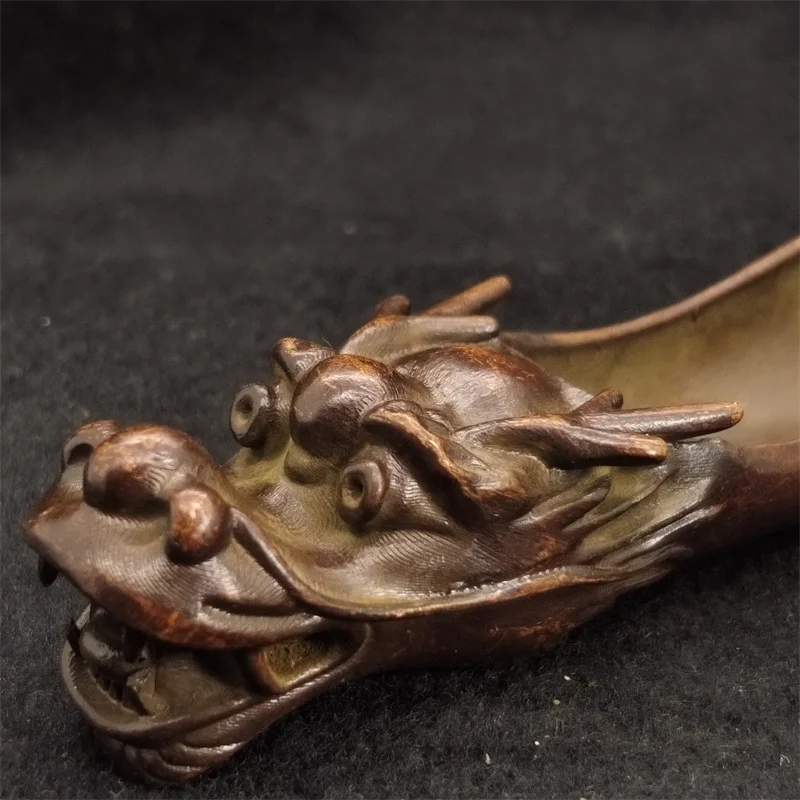 خمر النحاس التنين رئيس الشاي المجارف مجرفة القهوة ملعقة شاي أسود مسحوق ملعقة صغيرة Teaware حفل Gongfu الشاي الملحقات