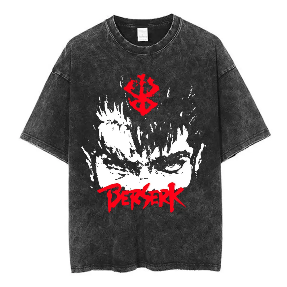 Japan Anime Berserk Guts Griffith Zodd Sacrifice Shirts Women's Tshirt Unisex Tee Top Men's Cotton Short Sleeve Washed T Shirt