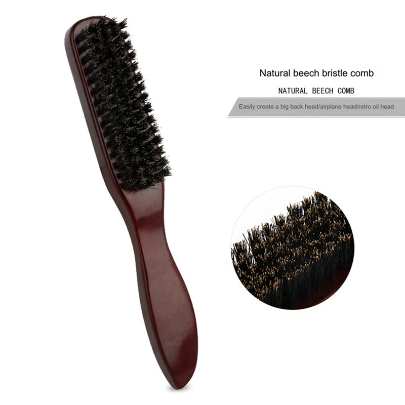 Brosse à cheveux de sanglier, brosse à barbe de barbier, pour femmes et hommes brosse à cheveux brosse à barbe jaune