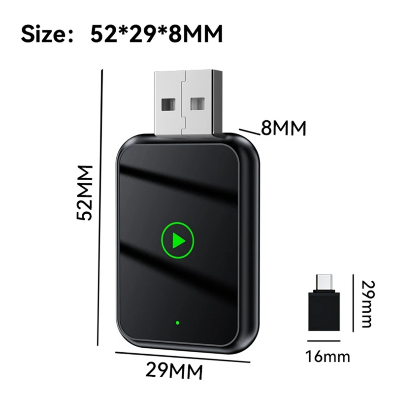 2 w 1 USB typu C Bezprzewodowy adapter Carplay Android Auto Bezprzewodowy adapter samochodowy Konwertuj przewodowy Android Auto na bezprzewodowy