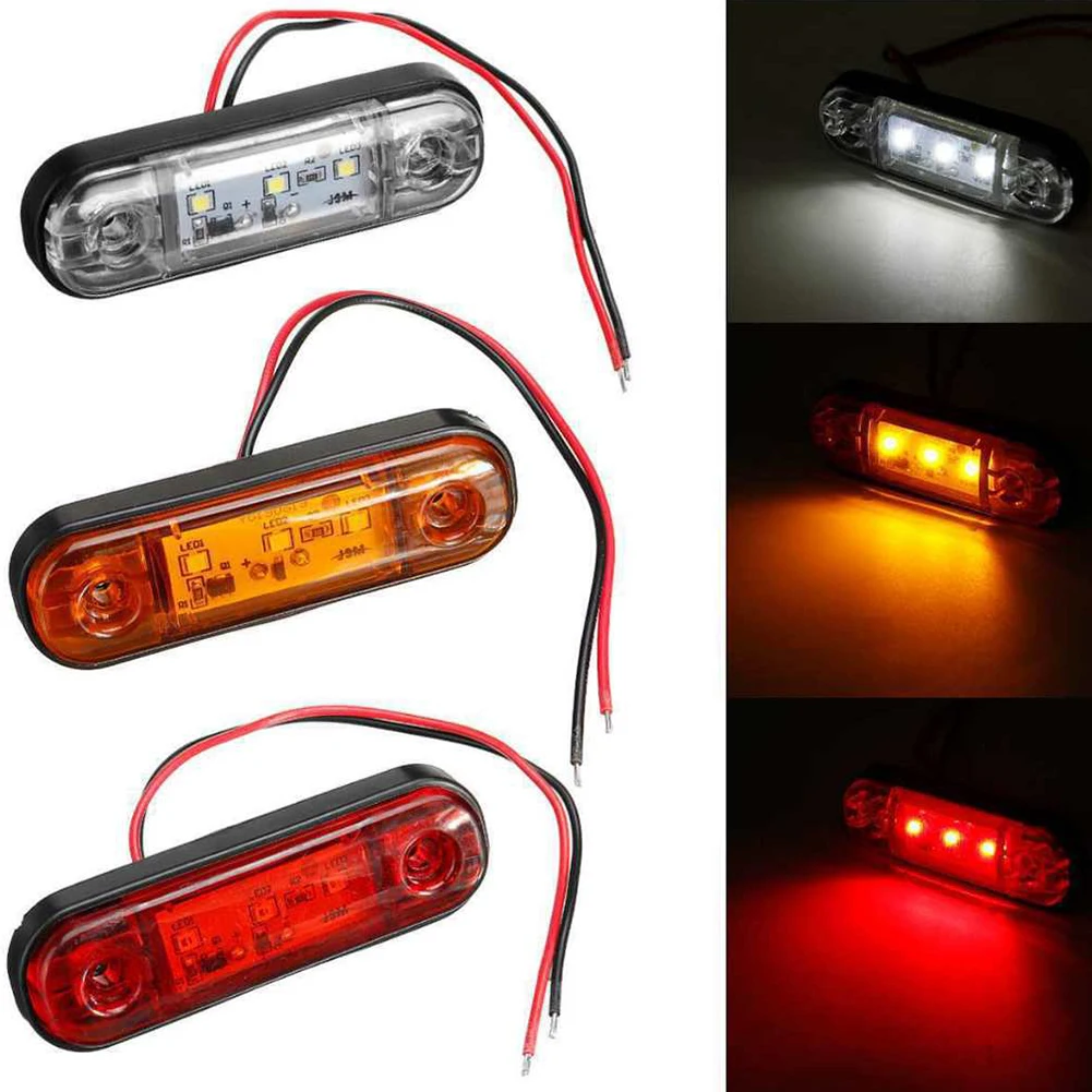 

12V 24V 3LED Waterproof Turn Signals Side Marker Lamp LED Warning Light Bar For Trailer Truck Caravan