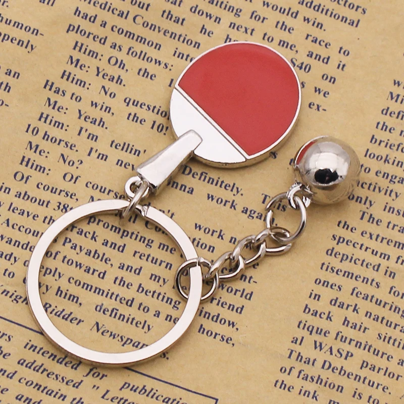 Table tennis key chain pendant Personalized sports Keychain chain gifts Metal paint three-dimensional gifts Creative