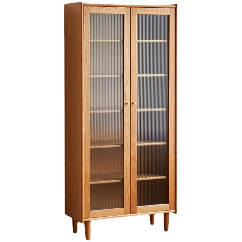 

Solid wood bookcase, complete storage cabinet, bookcase study living room modern combination side cabinet
