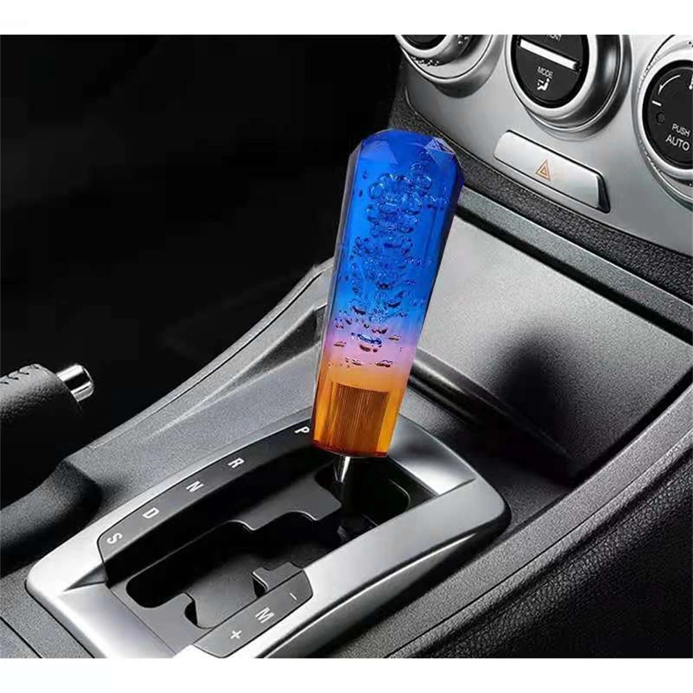 Universal 10 15 20cm Car Resin Stitching Color Multicolor Gear Shift Knob Crystal Bubble Gear Shift Knob Colorful Shifter Lever