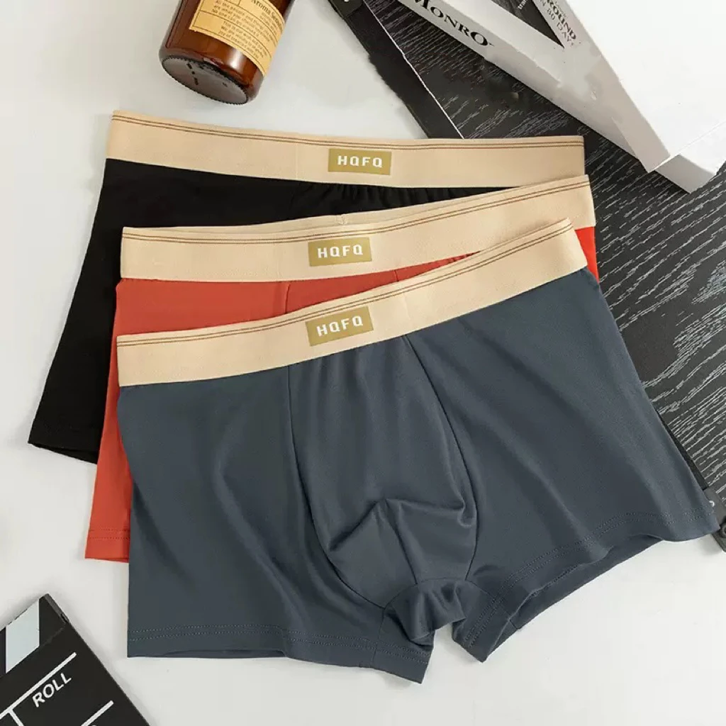 1pcs Mens Boxer Short Student Underwears Breathable Cool Large Size Teenager Panties Males Mid-Rise Elasticity Flat Corner Short