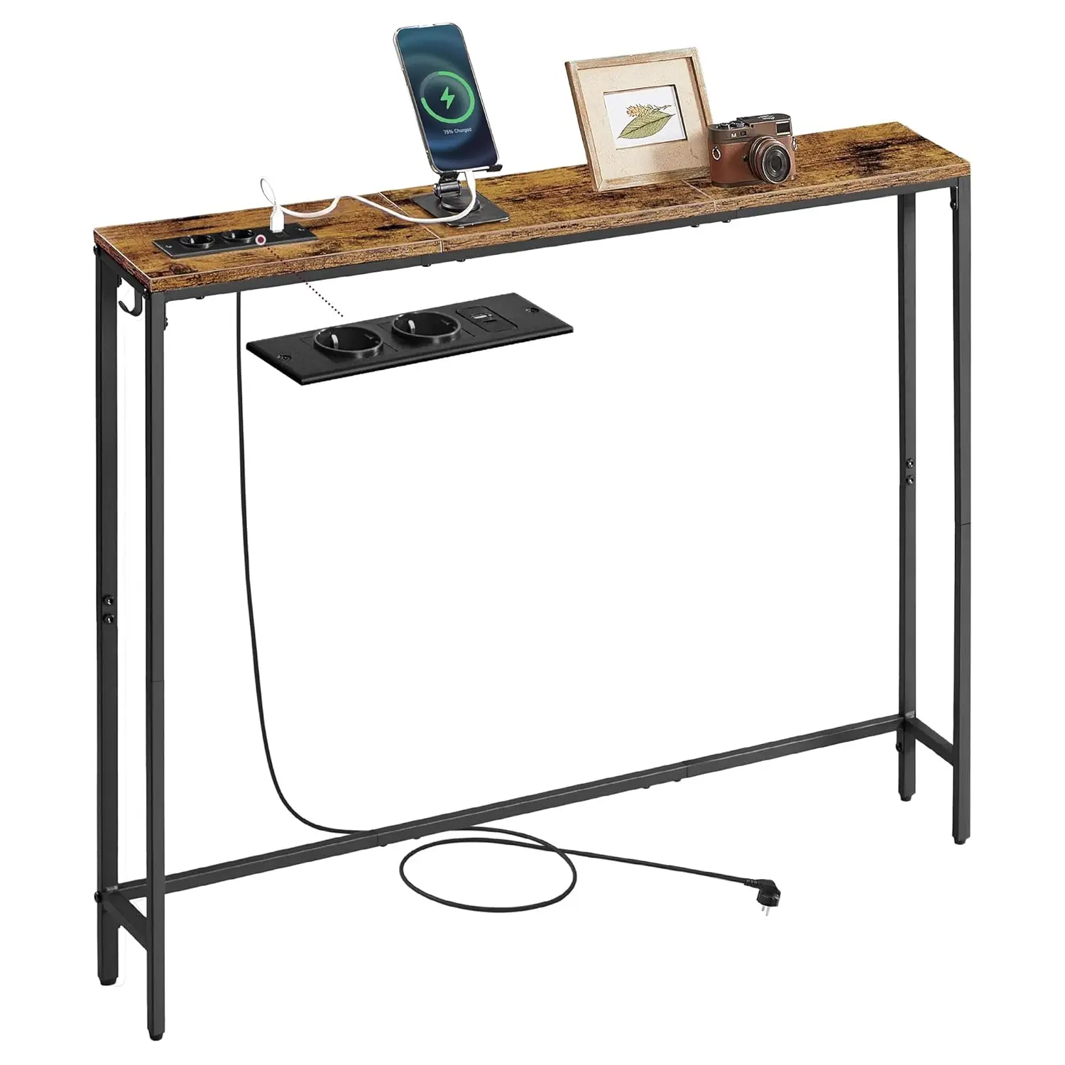 Mesa Consola Rústica Multiusos de Fácil Montaje para Entrada o Sala de Estar, 100x80x15cm, Personalizable