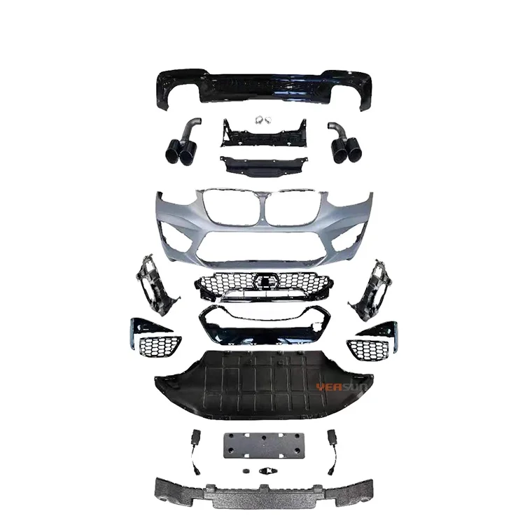 

High quality facelift G01 X3M Front Bumper Rear Diffuser Rear Pipe Grille for BMW X3 Series Body Kit 2017+