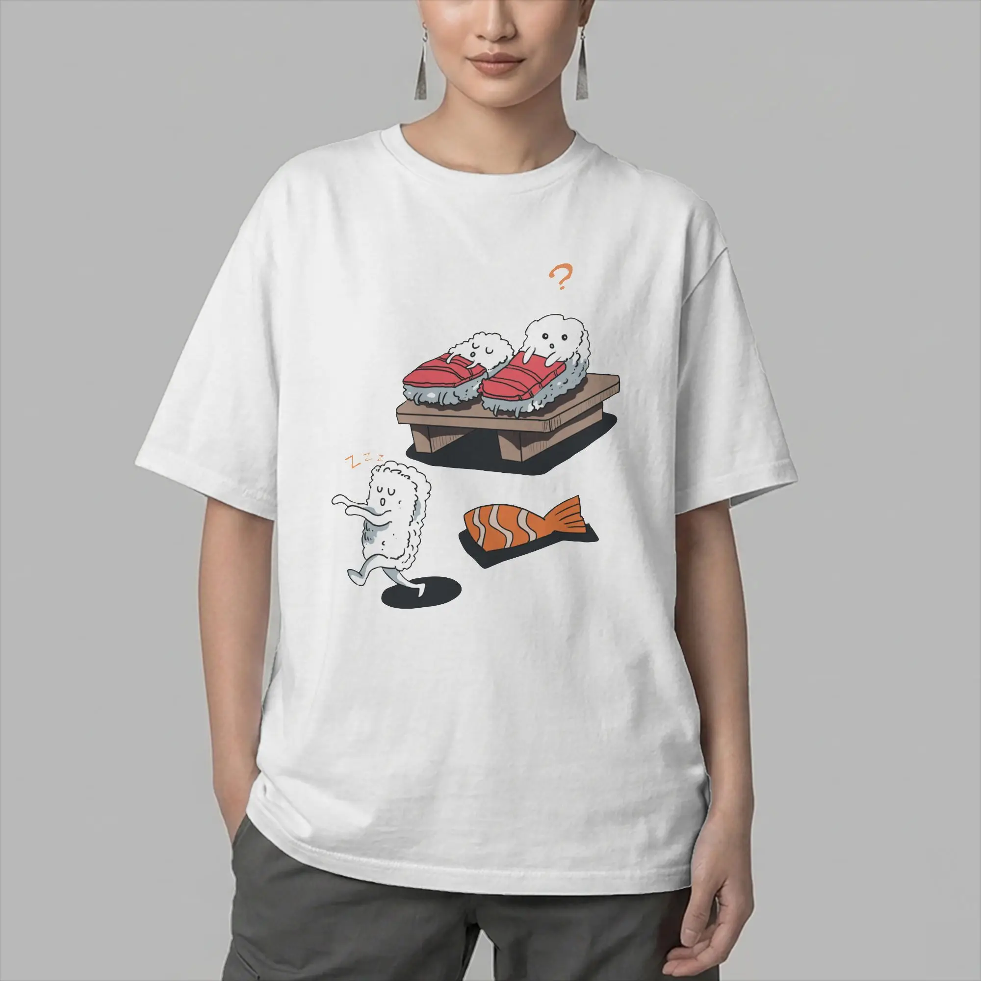 Men Sleep Walking Sushi Japanese Food T Shirts Cute Japan Kawaii Wasabi Cotton Tops Fashion Short Sleeve Tee Shirt New T-Shirt