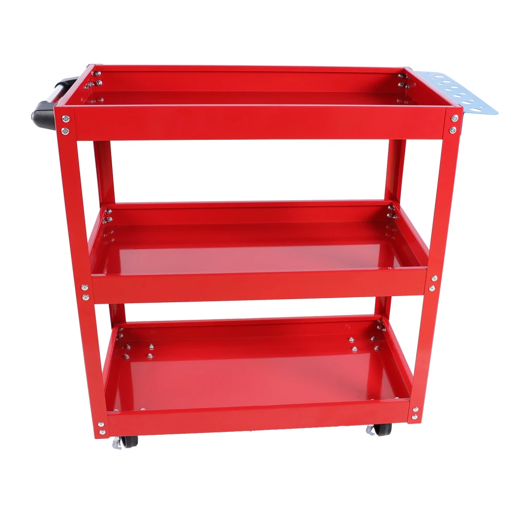 Tool Cart on Wheels, 3 Tier Rolling Mechanic Tool Cart, Heavy Duty Steel Utility Cart w/Lockable Wheels, 450 LBS Capacity