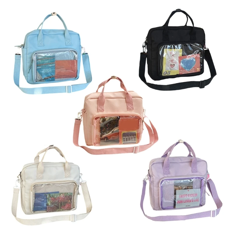 Multi-Purpose Backpacks Crossbody Purse Clear Zippered Pin Display Bag