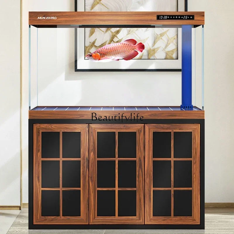 

LD33Ultra-White Glass Aquarium Medium and Large Ecological Circulating Bottom Filter Fish Tank