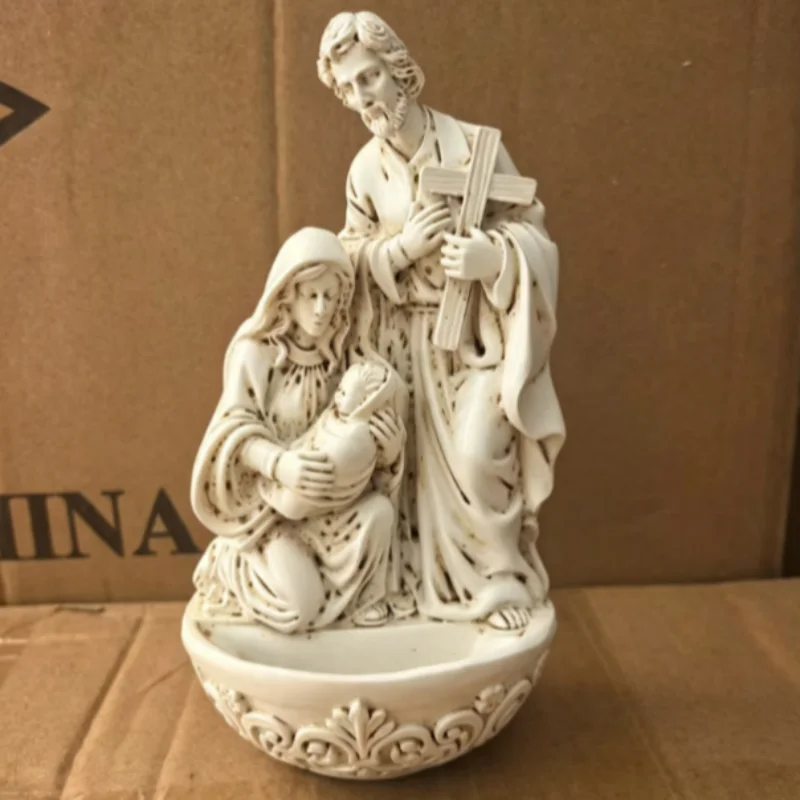 Religious Gift Resin Figurine Virgin Mary St Joseph Baby Jesus Sculpture Catholic Desktop Ornament Christian Home Decor Art New