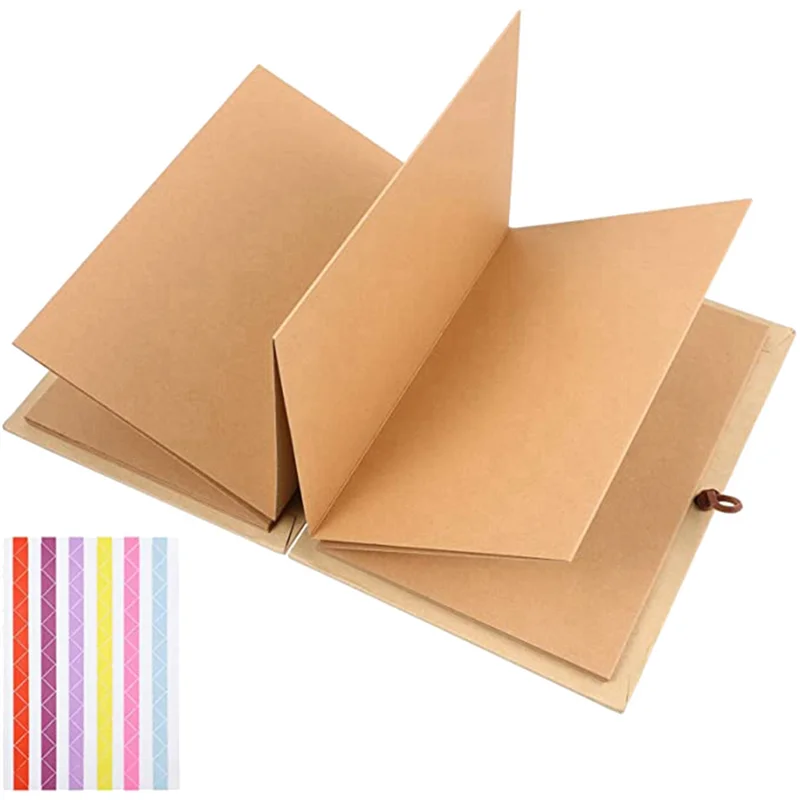 

Альбом-аккордеон Коричневый альбом Винтажный стиль аккордеона DIY Альбом для скрапбукинга Ремесла День святого Валентина Годовщина свадьбы-AU47