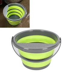 Car Washing Bucket 5L Silicone Bucket Bathroom Folding Bucket Kitchen Camp Bucket Outdoor Fishing Supplie