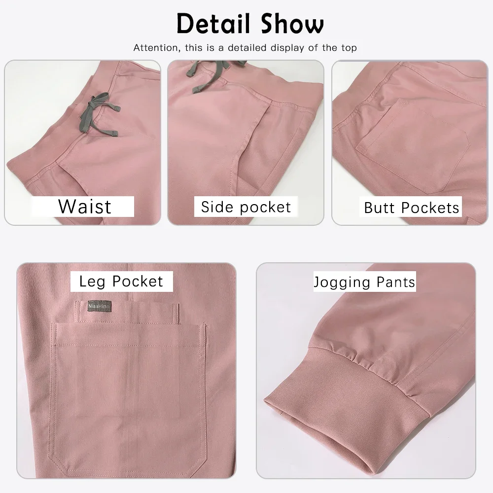 2 Piece Uniforms Medical Scrubs Uniform Women Nurse Scrub Set Men Pocket Top+Pants Clinical Nursing Suit Beauty Clothes Workwear