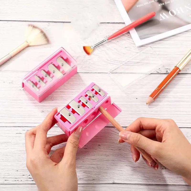 [E] 5 Holes Sharpener Multi-functional Pencil Sharpener With Lid For Eyeliner Lipliner Pencils