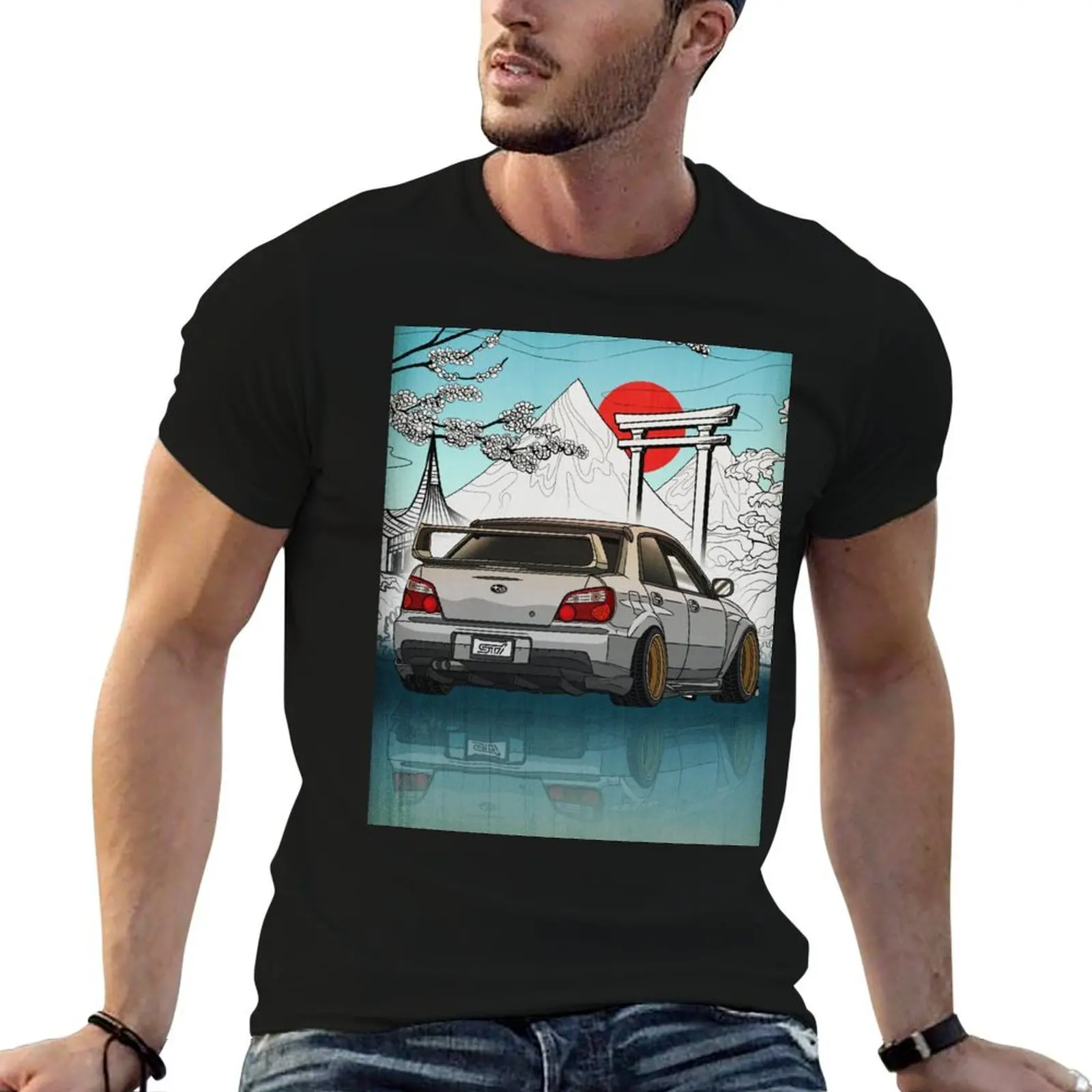 Art t for t STi قمصان رجالي في تي شيرت JDM تي شيرت رجالي g قمصان جرافيك مع مطبوعات Subie Bugeye اليابانية WRX